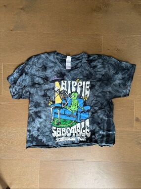Hippie Sabotage 2024 Tour Graphic Tee with Alien & Skeleton Print